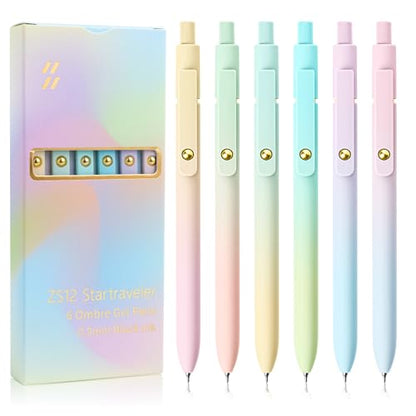 Gel Pens 6 Pcs Fine Point Smooth Writing Pens Cute Pens for Women