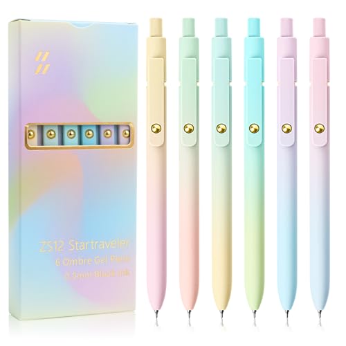 Gel Pens 6 Pcs Fine Point Smooth Writing Pens Cute Pens for Women