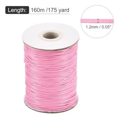 Waxed Cord 1.2mm Waxed Polyester Cord 175 Yard Wax String for Bracelet Making