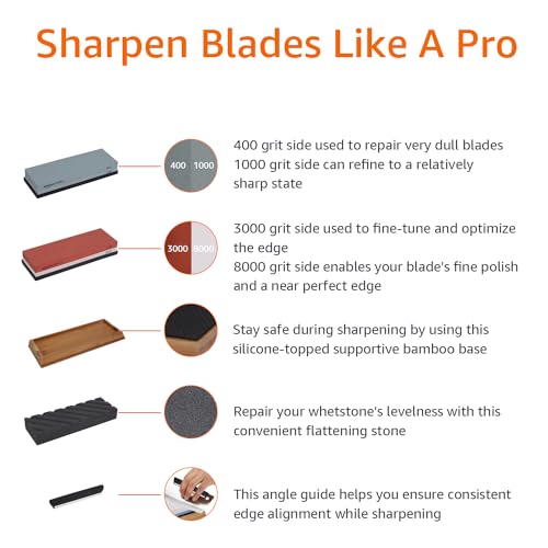 Whetstone Knife Sharpening Stone Set (3 Count)
