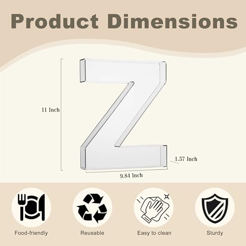 11" Clear Acrylic Letter & Number Charcuterie Tray