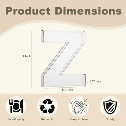11" Clear Acrylic Letter & Number Charcuterie Tray