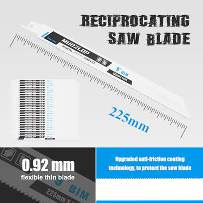25Pack 9inch 14TPI Metal Reciprocating Saw Blades Set (25 Count)