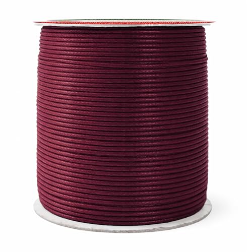 2mm Maroon Waxed Cord (325 Foot)