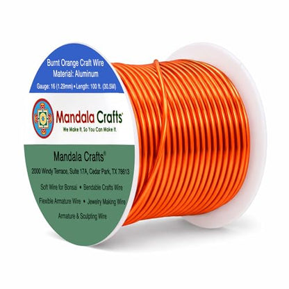 16 Gauge Burnt Orange Anodized Aluminum Craft Wire