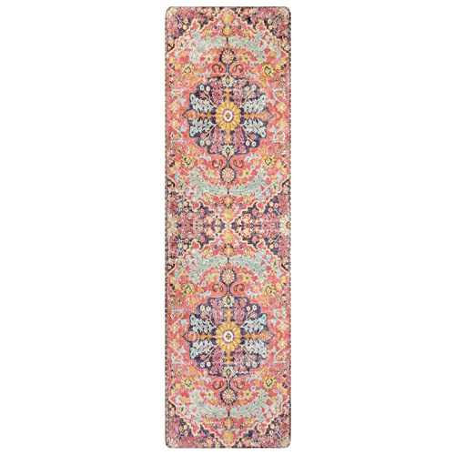Reine Bohemian Washable Runner Rugs with Rubber Backing
