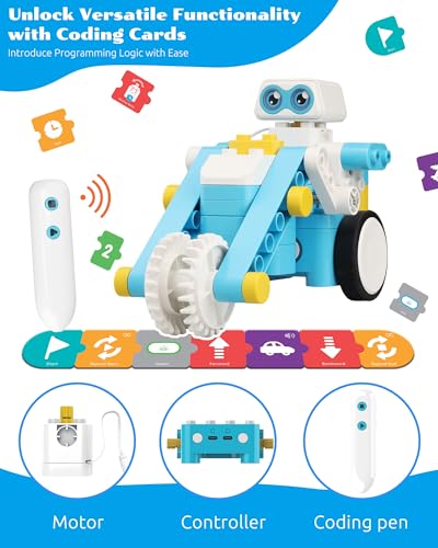 B3 Pro 24-in-1 Coding Robot Kit, Educational STEM Toy, Advanced Smart Programming for Educators, Robot Building Set with Controller&Motor&Sensors for Kids 4-6, 5-7