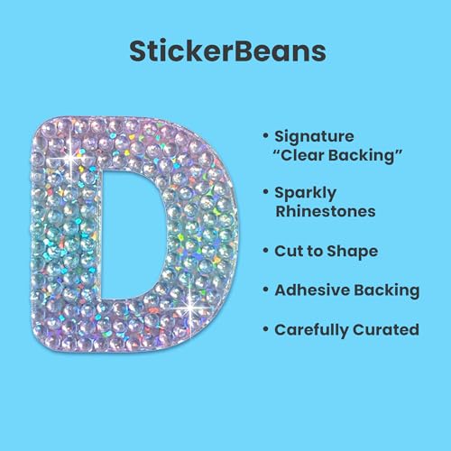 Sparkly Rhinestone Alphabet Letter Sticker D