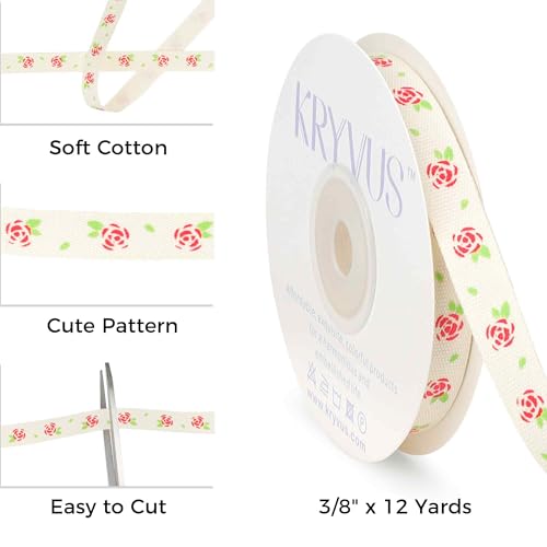 Red Flower Cotton Ribbon 3 (36 Foot)