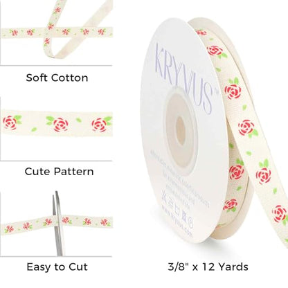 Red Flower Cotton Ribbon 3 (36 Foot)