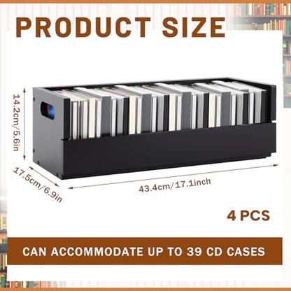 4 Set Wooden CD Storage Box (4 Count)