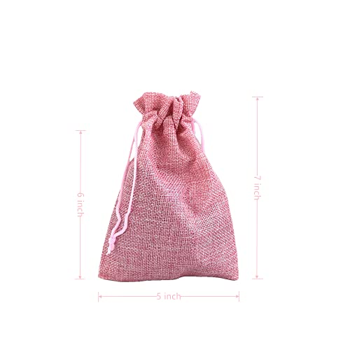 Pack of 25 Burlap Gift Bags with Drawstring Linen Jewelry Pouches Wedding Hessian Jute Bags for Birthday and Treat Pouches Party Wedding Favors Gift