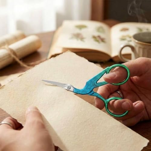 4.5Inch Stainless Steel Sharp Tip Scissors with Leather Cover