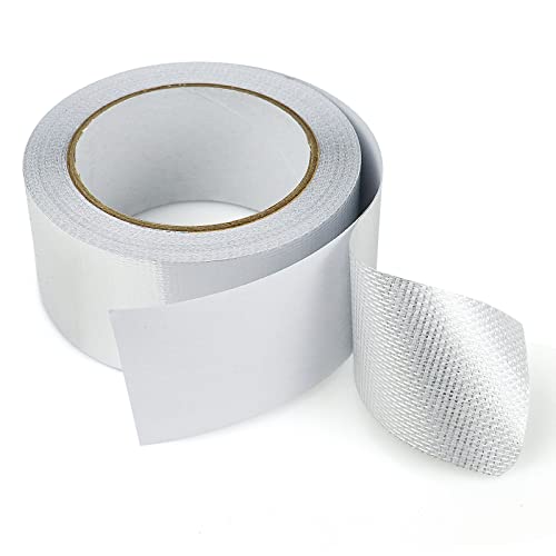1 Roll Aluminum Foil Heat Shield Cool Tape 2 Inch x 66 ft Heat Reflective Thermal Barrier Reflective Tape for Hose and Auto Use