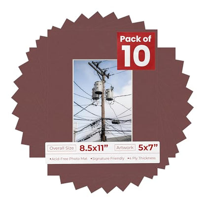5x7 Mat for 8.5x11 Frame (10 Count)