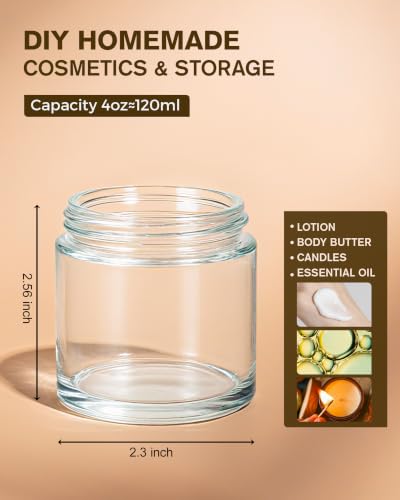 4 oz Glass Jars with Lids (40 Count)