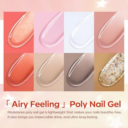 Poly Nail Gel Kit 8 Fall Colors with 48W UV