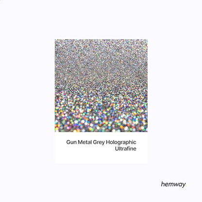 Craft Glitter Gun Metal Grey Holographic 100g Ultrafine Glitter (3.5 Ounce)