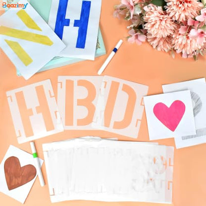 5 Inch 42 Pcs Reusable Letter Number Symbol Stencils (42 Count)