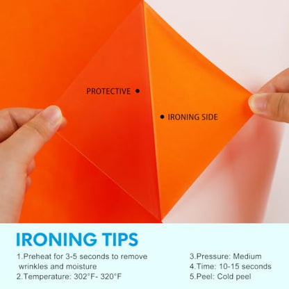 Neon Orange HTV Iron on Vinyl 12Inch by 12ft Roll HTV Heat Transfer Vinyl for T