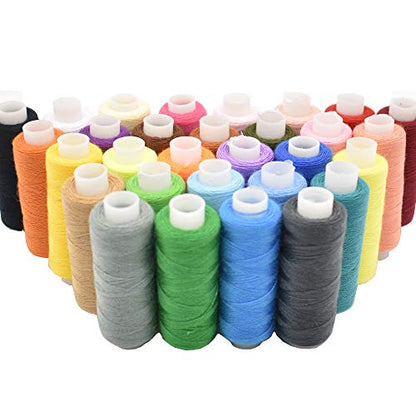 Sewing Thread 30 Colors Sewing Industrial Machine and Hand Stitching 250 Yards Each Sewing Thread Polyester (22500 Foot)