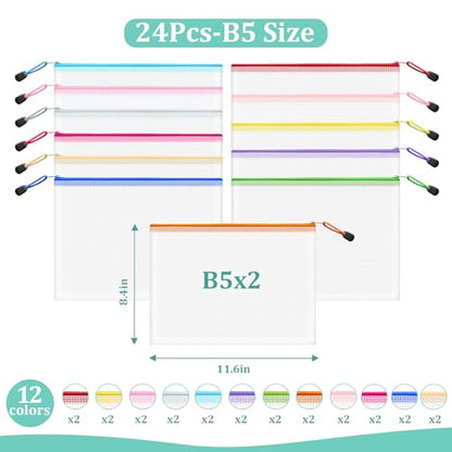 24pcs Mesh Zipper Pouch Bags (9 Count)