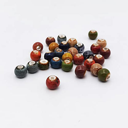 180 Pieces Porcelain Beads Chinese Round Ceramic Beads 8mm (180 Count)