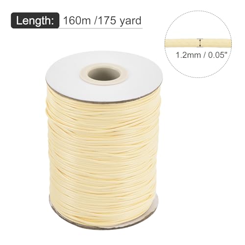 Waxed Cord 1.2mm Waxed Polyester Cord 175 Yard Wax String for Bracelet Making