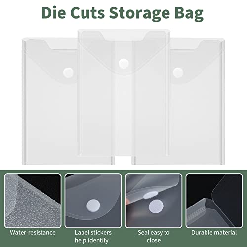 24 Pack Large Clear Die & Stamp Storage Bag Transparent Plastic Folders for Cutting Dies Stencil Embossing Crafts for DIY Scrapbooking Paper Card Craft Organizer Holder (24 Count)
