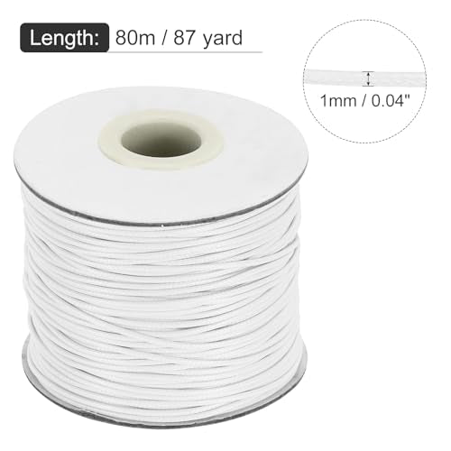 Waxed Cord 1mm Waxed Thread 87 Yard Wax String Leather Cord for Bracelet Making