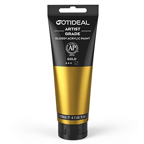Metallic Gold Acrylic Paint Tubes (4.1 Fl Oz)