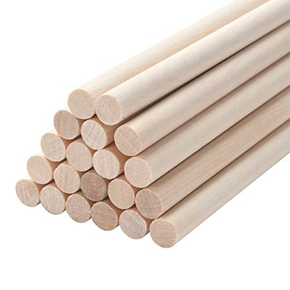 Wooden Dowels Round Wood Dowel Rods 3 (20 Count)