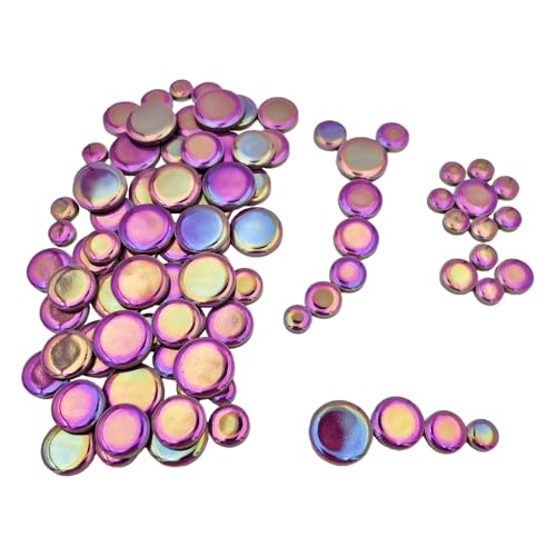 200g Iridescent Round Mosaic Tiles for Crafts Bulk