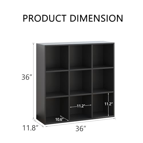 Wooden 9 Cube Storage Organizer with Closed Back Panel (9 Count)