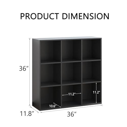 Wooden 9 Cube Storage Organizer with Closed Back Panel (9 Count)