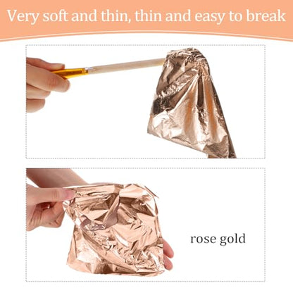200 Pcs Gold Leaf Sheets for Art Foil Paper Leaf Art Foil Sheets Gilding Brush Thin Paper Craft for Painting Gilding Crafting Decoration