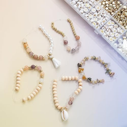 Jewelry Making Supplies Kit Natural Stone Beads for Irregular Natural Stone with for DIY Craft Bracelet Necklace Earrings for Adults