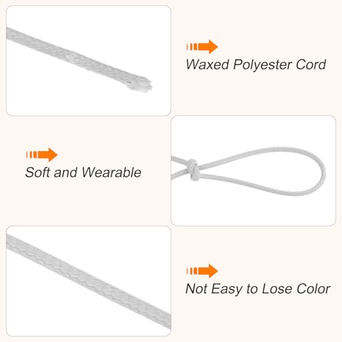 Waxed Cord 2.5mm Waxed Polyester Cord 87 Yard Wax String for Bracelet Making