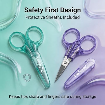 Small Travel Sewing Embroidery Scissors Set Curve Straight Tip (2 Count)
