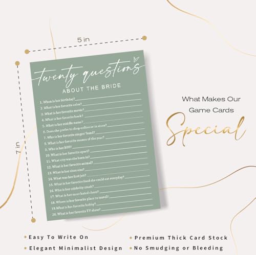 Bridal Shower Games Cards