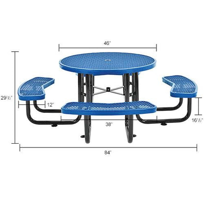 46 inch Expanded Metal Round Picnic Table