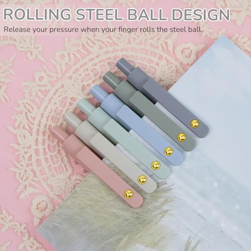 Gel Pens 6 pcs 0.5mm Black Ink Pens Gold Morandi Barrel Fine Point Smooth Writing Pens Quick Dry Pen for School Office Supplies (6 Count)