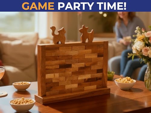 Wooden Brick Wall Balancing Game