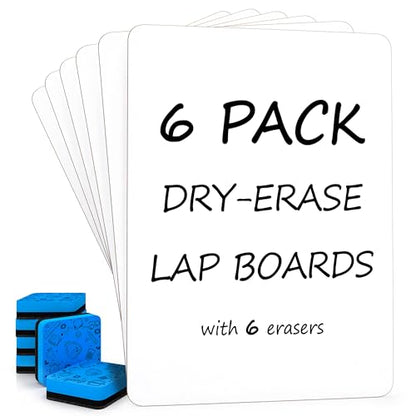 Small Dry Erase Whiteboards for Students (6 Count)