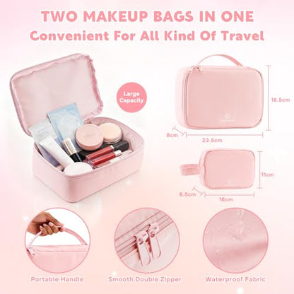 Makeup Bag for Teen Girls with Makeup Travel Organizer (16 Ounce)
