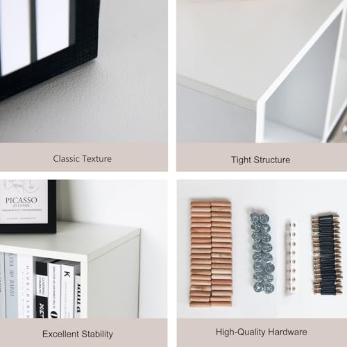 Wooden 6 Cube Storage Organizer with Closed Back Panel