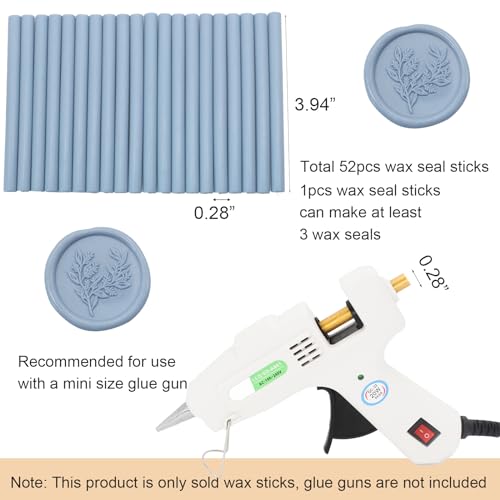 52pcs Dusty Blue Wax Sealing Sticks