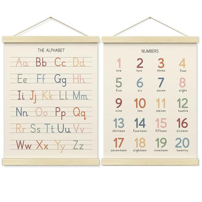 Numbers alphabet poster for Nursery Toddlers (2 Count)