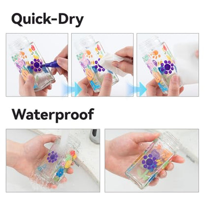 12 Colors Permanent Fabric Markers Oil Based Waterproof for Rocks Crafts Diy Painting Medium Tip (12 Count)