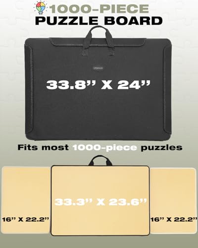 1000 Piece Portable Jigsaw Puzzle Board with Cover for Adults (1000 Count)
